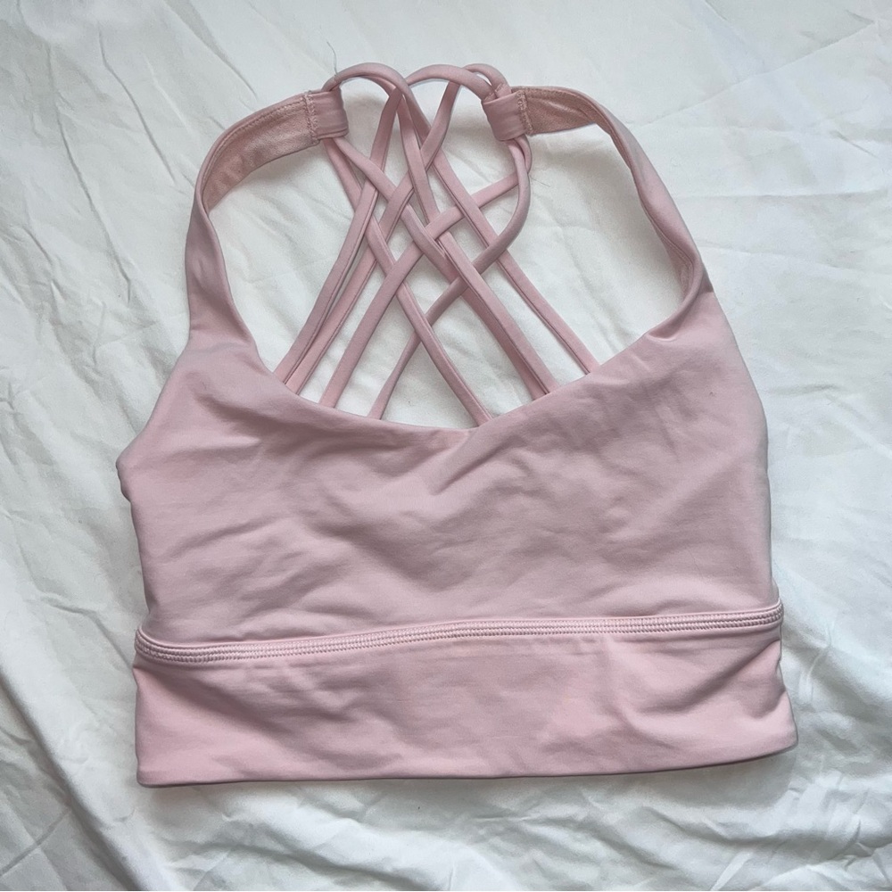 Lululemon Athletica Light Pink Strappy Tank Top long line light pink size 4